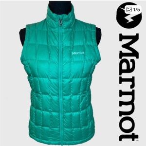 Marmot Youth Girls Teal Green Puffer Vest Quilted Lightweight Down Fill Large.‎